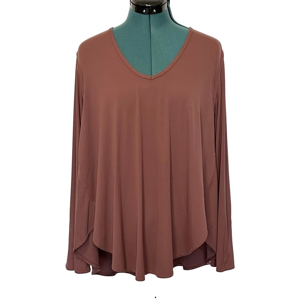 Lululemon Up for Down Time Long Sleeve Shirt V-Neck Relaxed Hem Modal Silk Blend